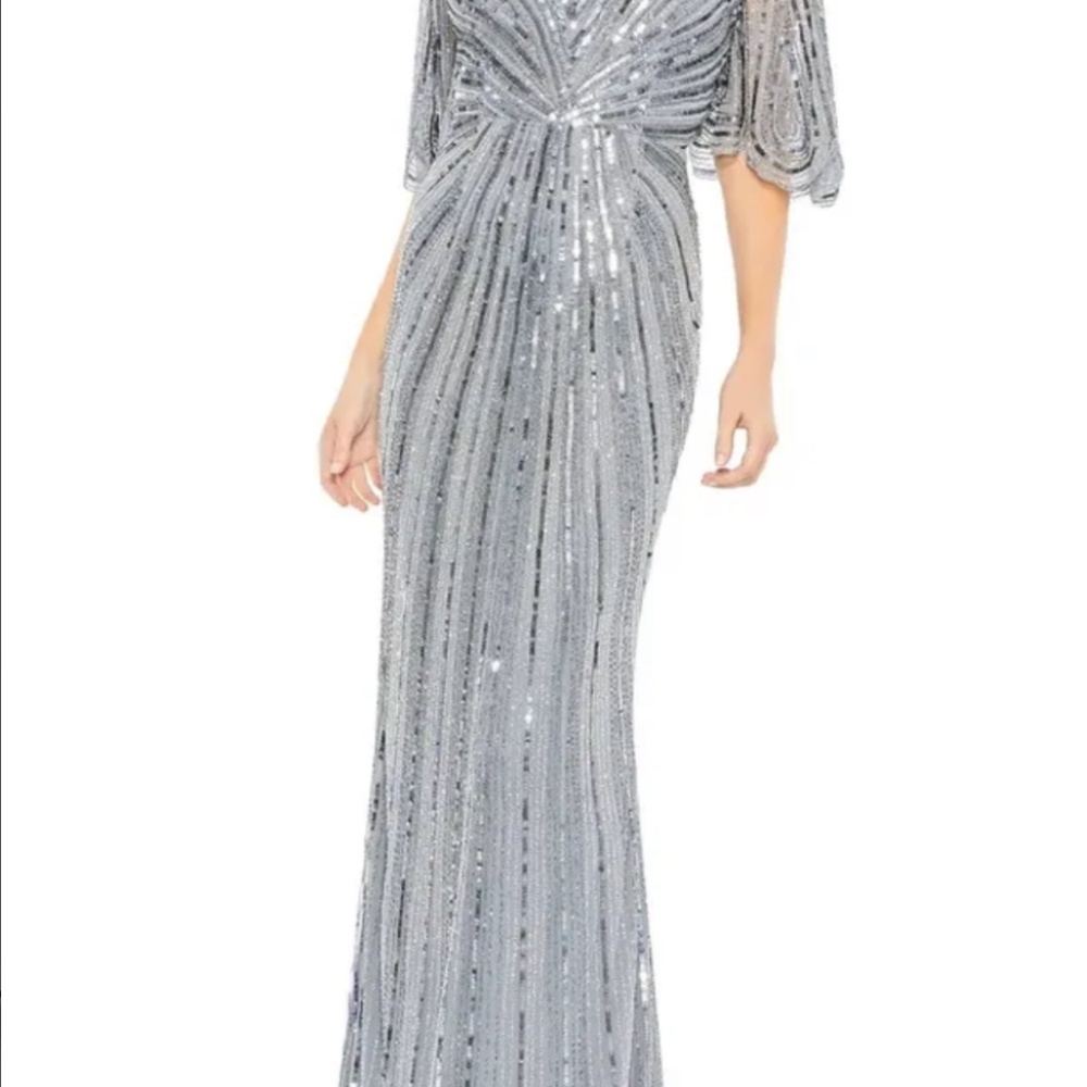Mac Duggal Sequin Flutter-Sleeve Gown No Tags - image 1
